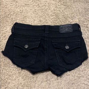Black denim shorts